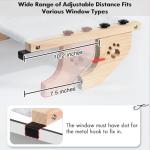 AMOSIJOY Sturdy Cat Window Perch with Adjustable Bed