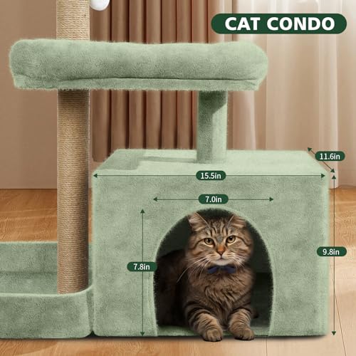 Cozy Cat Tree Tower with Scratch Post, Plush House