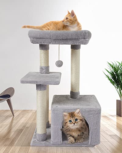 Cute Cat Tower with Scratch Posts and Jump Platform