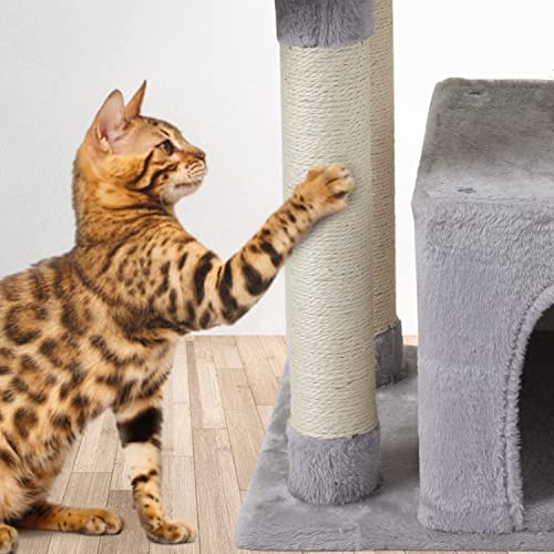 Cute Cat Tower with Scratch Posts and Jump Platform