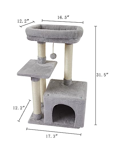 Cute Cat Tower with Scratch Posts and Jump Platform