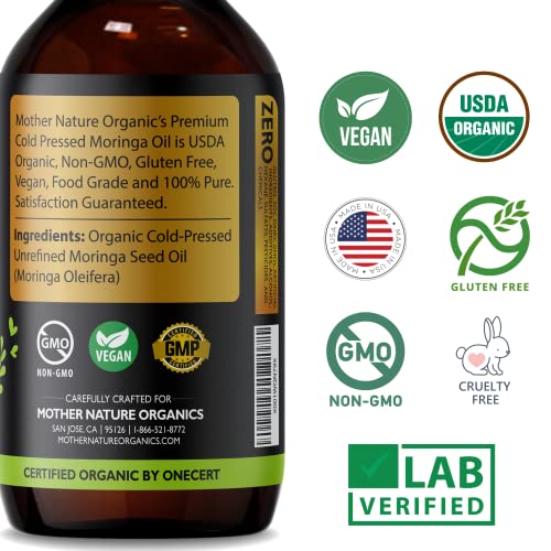 Organic Cold Pressed Moringa Oil | 4oz