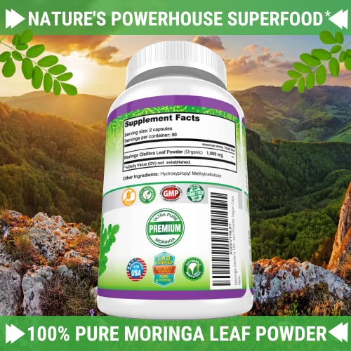 Moringa Oleifera 180 Capsules - Complete Green Superfood