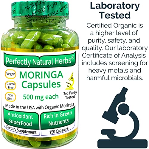 Organic Moringa Capsules - 150 Count