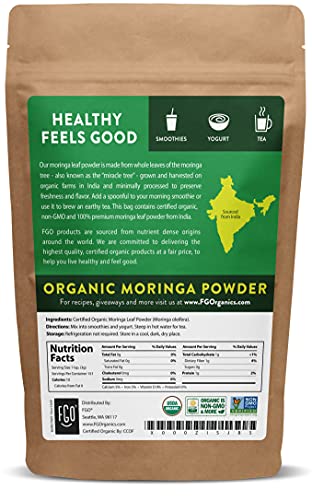 Organic Moringa Leaf Powder for Smoothies & Recipes