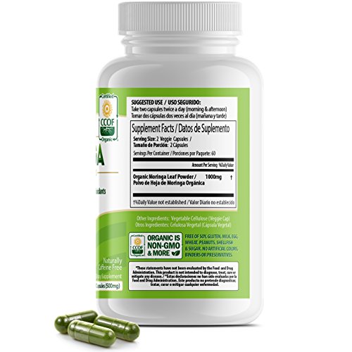 Organic Moringa Capsules for Energy & Immune Support