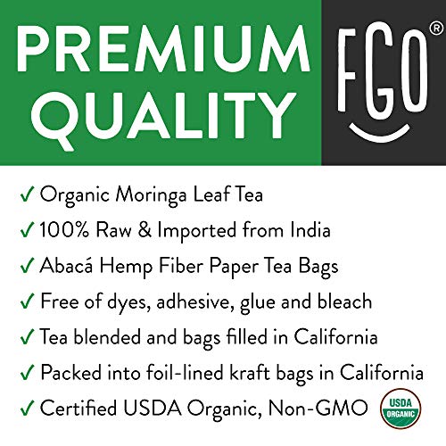 Raw Organic Moringa Tea - 100 Bags