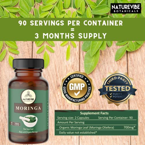Organic Moringa Capsules | Boost Immune, Metabolism, Energy