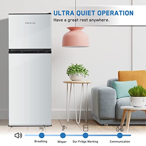 Compact Mini Fridge with Top Freezer, Silver