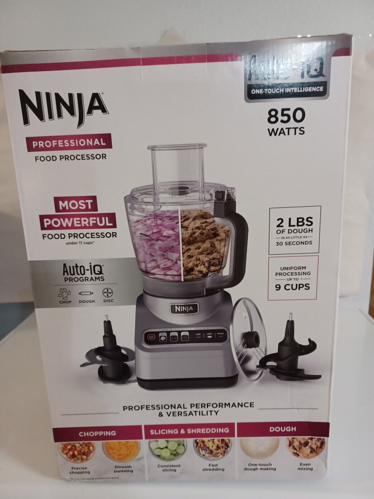 Ninja Pro Food Processor, 850W, 9-Cup, Auto-iQ