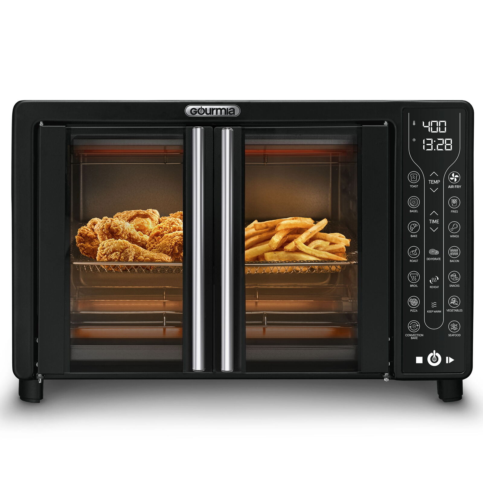 Black Gourmia French Door Air Fryer Oven