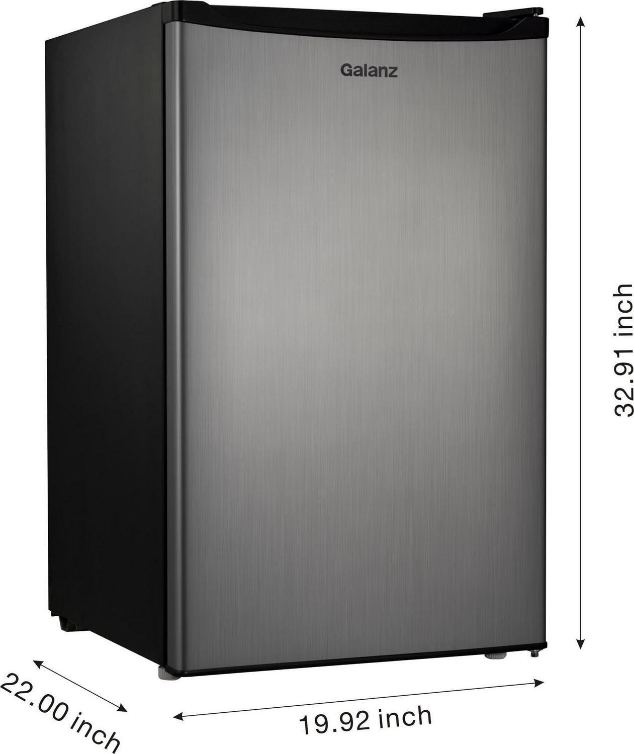 Galanz Stainless Steel Mini Fridge, 4.3 cu ft