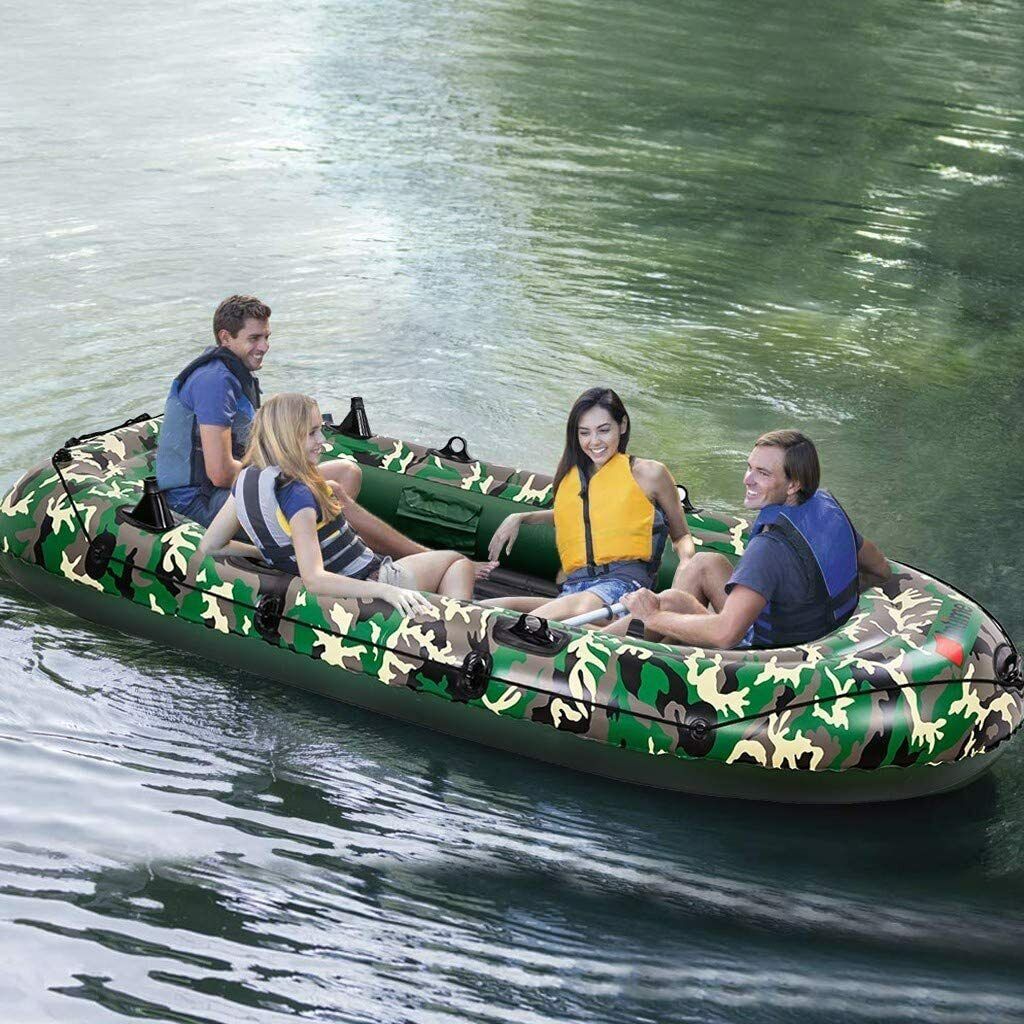 4-Person Inflatable Kayak Raft Set with Oars & Pump