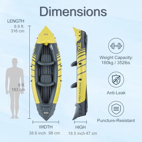 PROMARINE Inflatable Kayak Set with Aluminum Oars