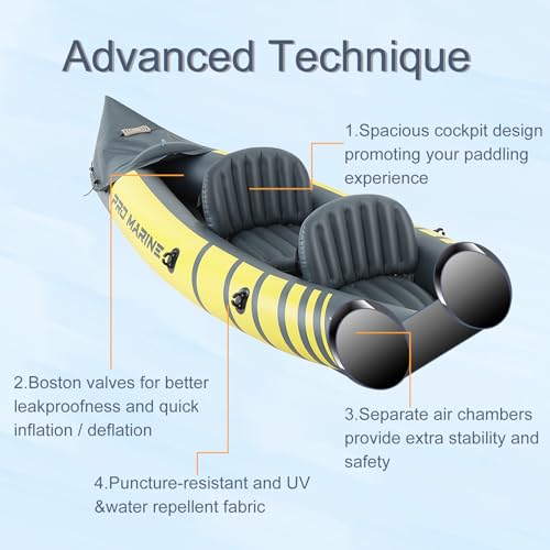 PROMARINE Inflatable Kayak Set with Aluminum Oars