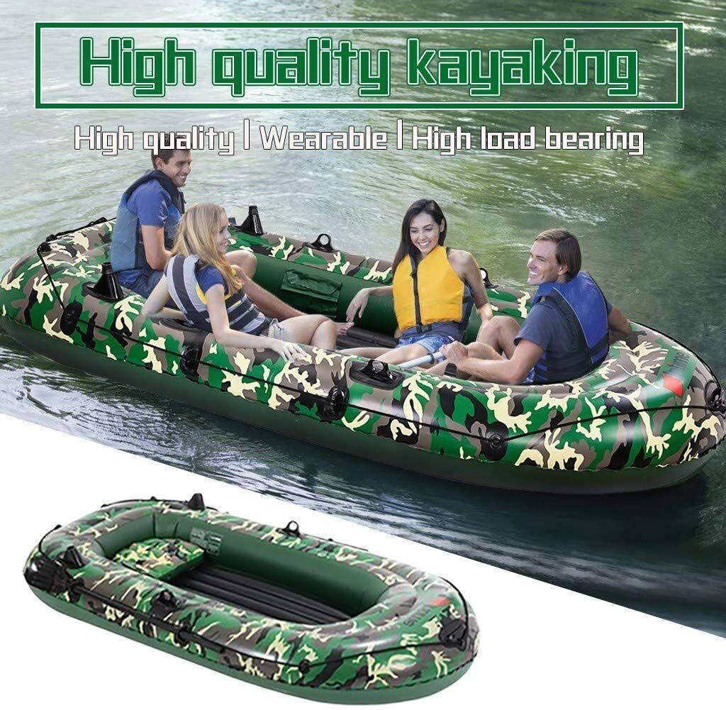 4-Person Inflatable Kayak Raft Set with Oars & Pump