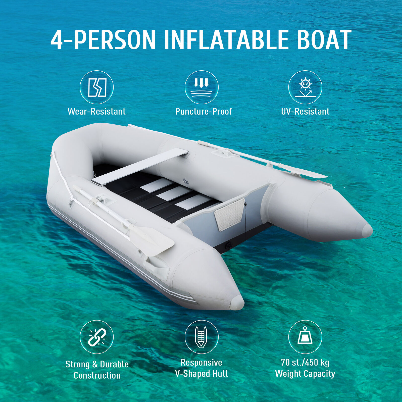 10ft Inflatable Boat Raft for Fishing & Rescue