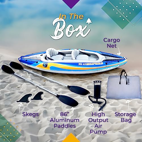 Sunlite Sports 2-Person Inflatable Kayak with Aluminum Oars