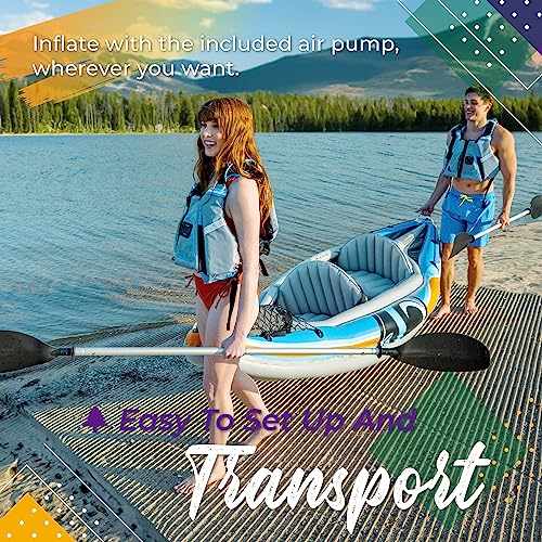 Sunlite Sports 2-Person Inflatable Kayak with Aluminum Oars