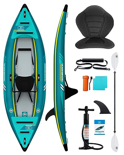 OceanBroad V1-320 Inflatable Kayak: 1-Person, 3.2m/10ft, Complete Kit