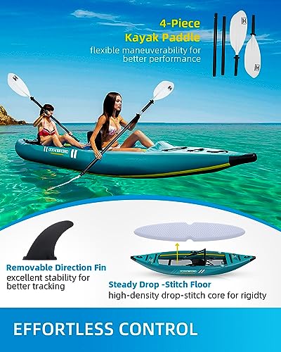 OceanBroad V1-320 Inflatable Kayak: 1-Person, 3.2m/10ft, Complete Kit