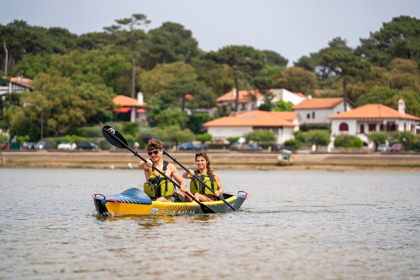 2-Person Inflatable Yellow Kayak with High Speed & Accessories
