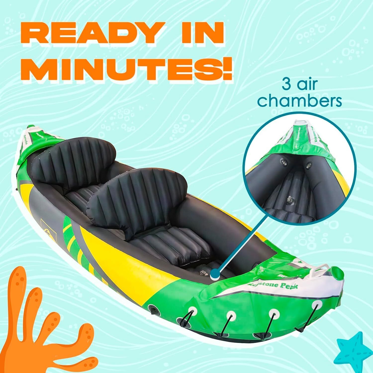 2024 Keystone Peak 2-Person Inflatable Kayak with Awning