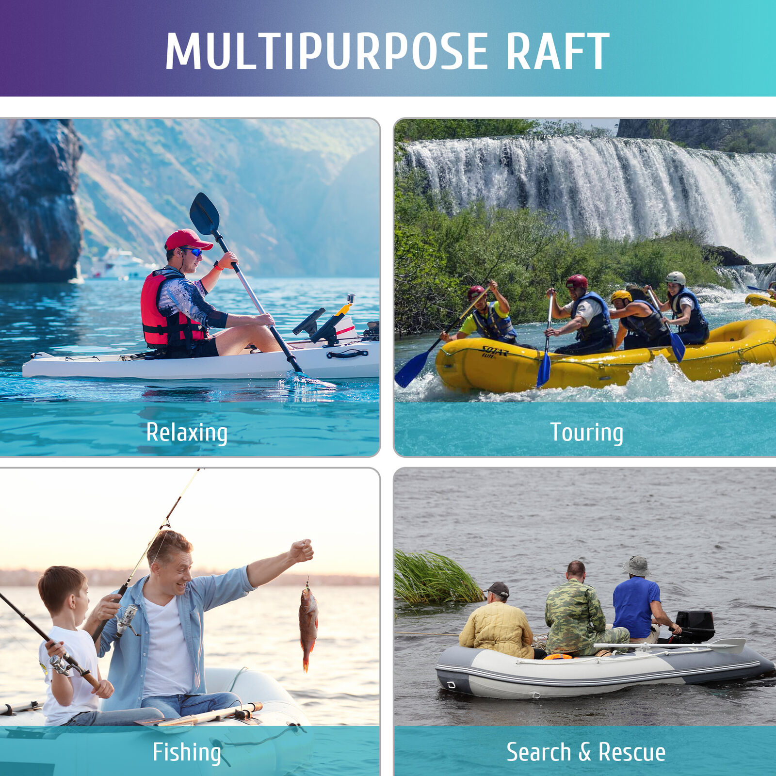 10ft Inflatable Boat Raft for Fishing & Rescue