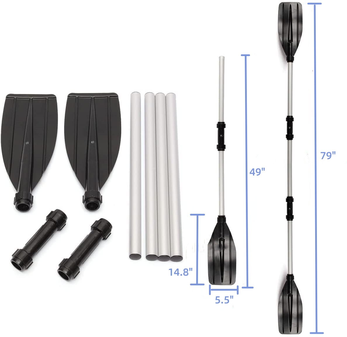Detachable 2 in 1 Kayak Paddle, Lightweight