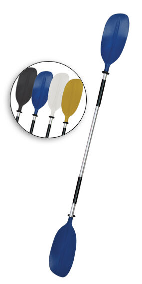 Lightweight Aluminum Kayak Paddle - Blue Asymmetric Detachable