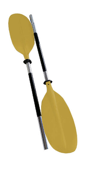 Yellow Aluminum Asymmetric Kayak Paddle Detachable Lightweight Canoe