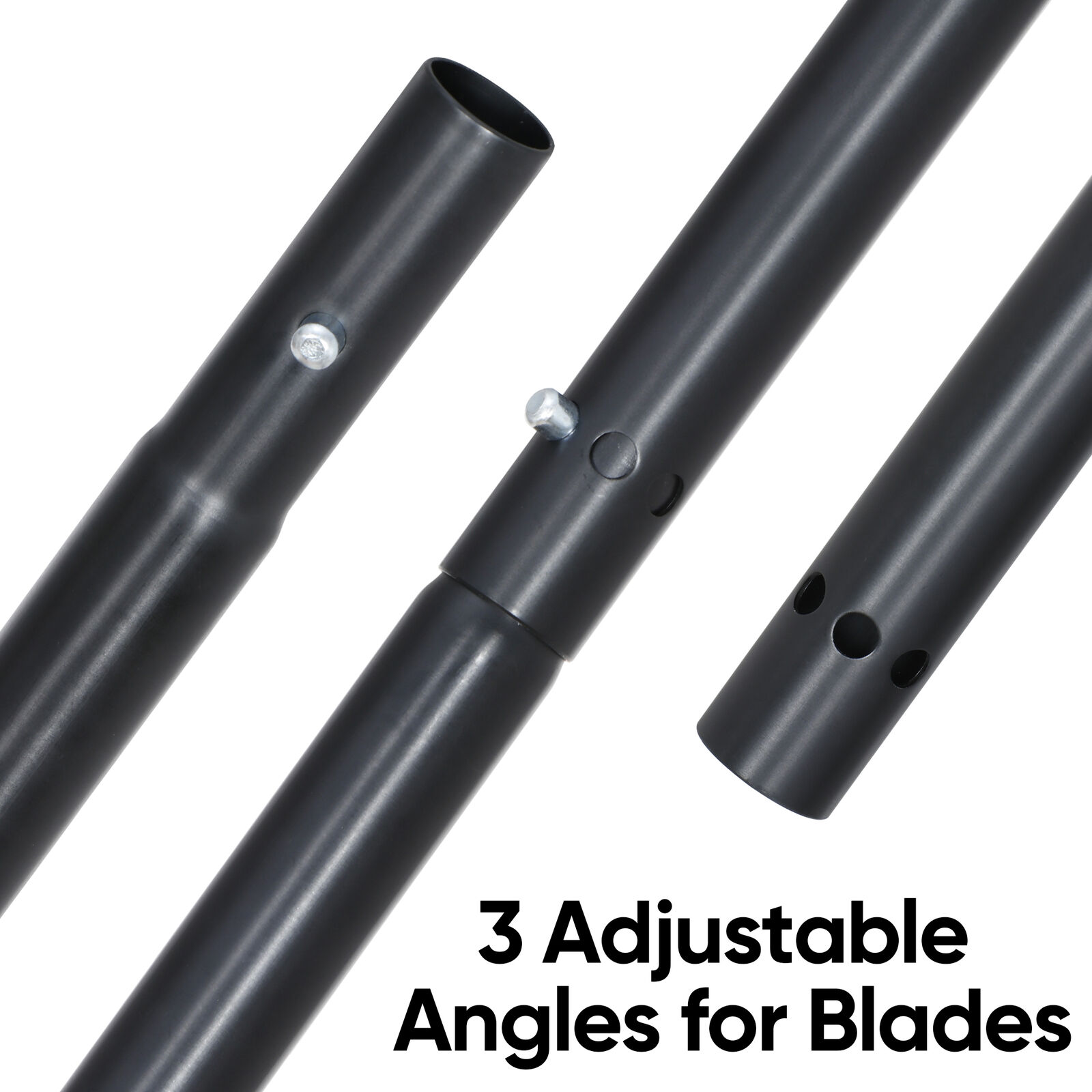 Durable Black Aluminum Kayak Paddle with Leash