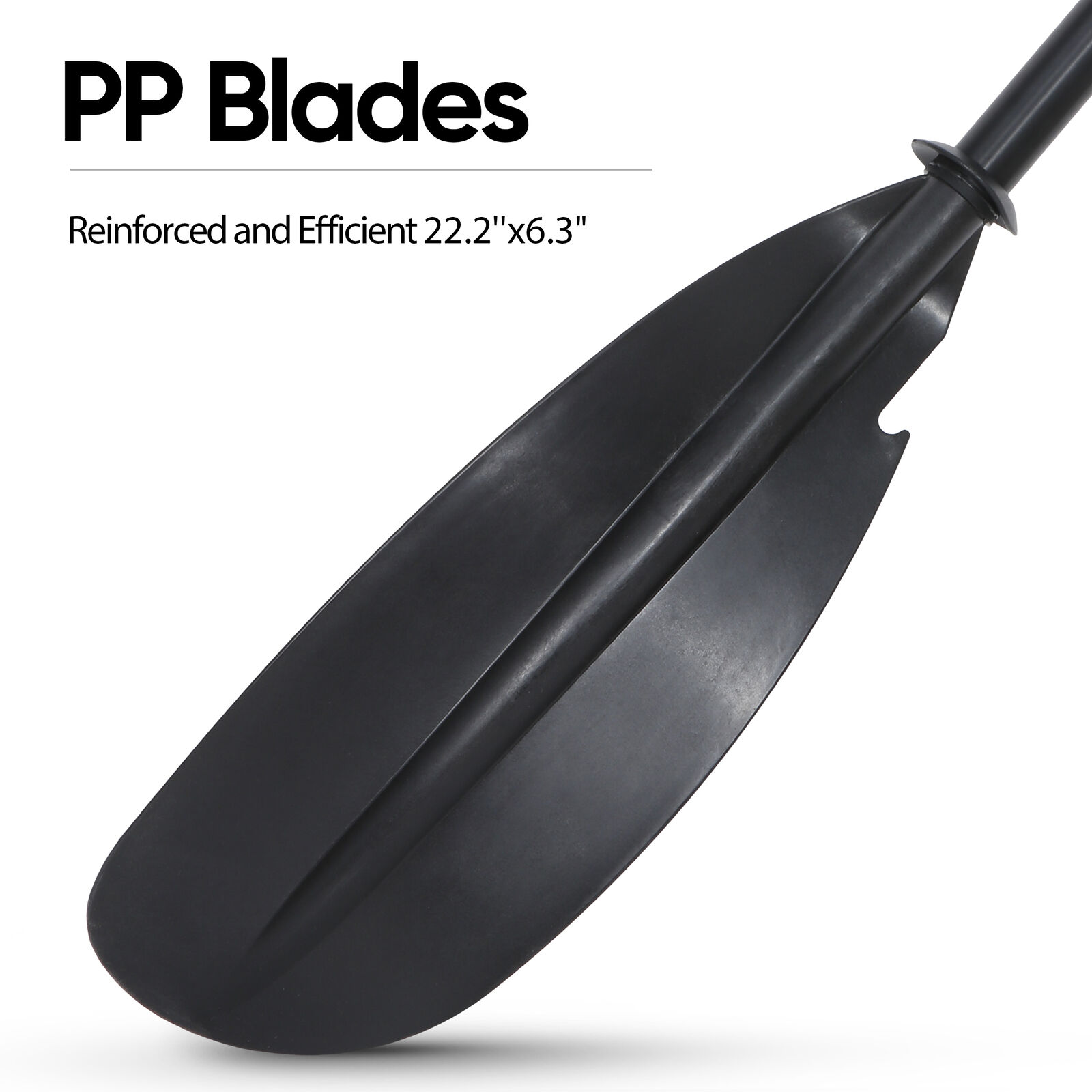 Durable Black Aluminum Kayak Paddle with Leash