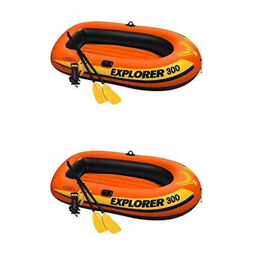 Intex Explorer 300 Fishing Raft Boat Bundle