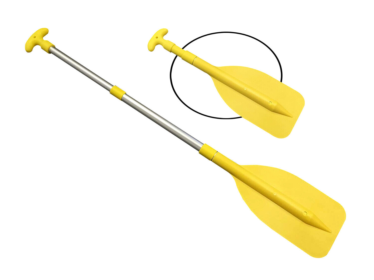 Yellow Telescopic Aluminum Mini Paddle for Kayaking & Rafting