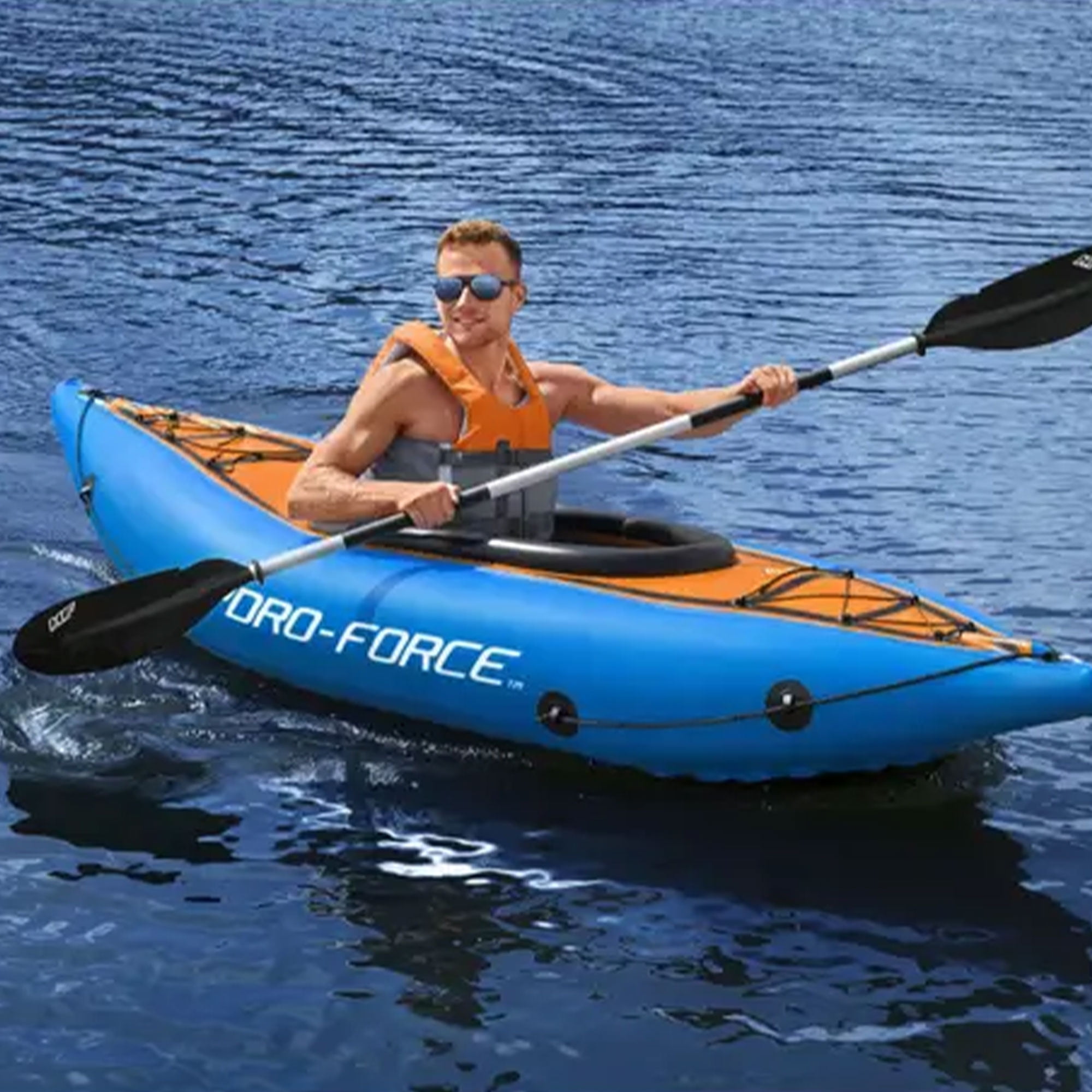 Adjustable Aluminum Kayak Paddle, Black/White - Bestway Hydro Force