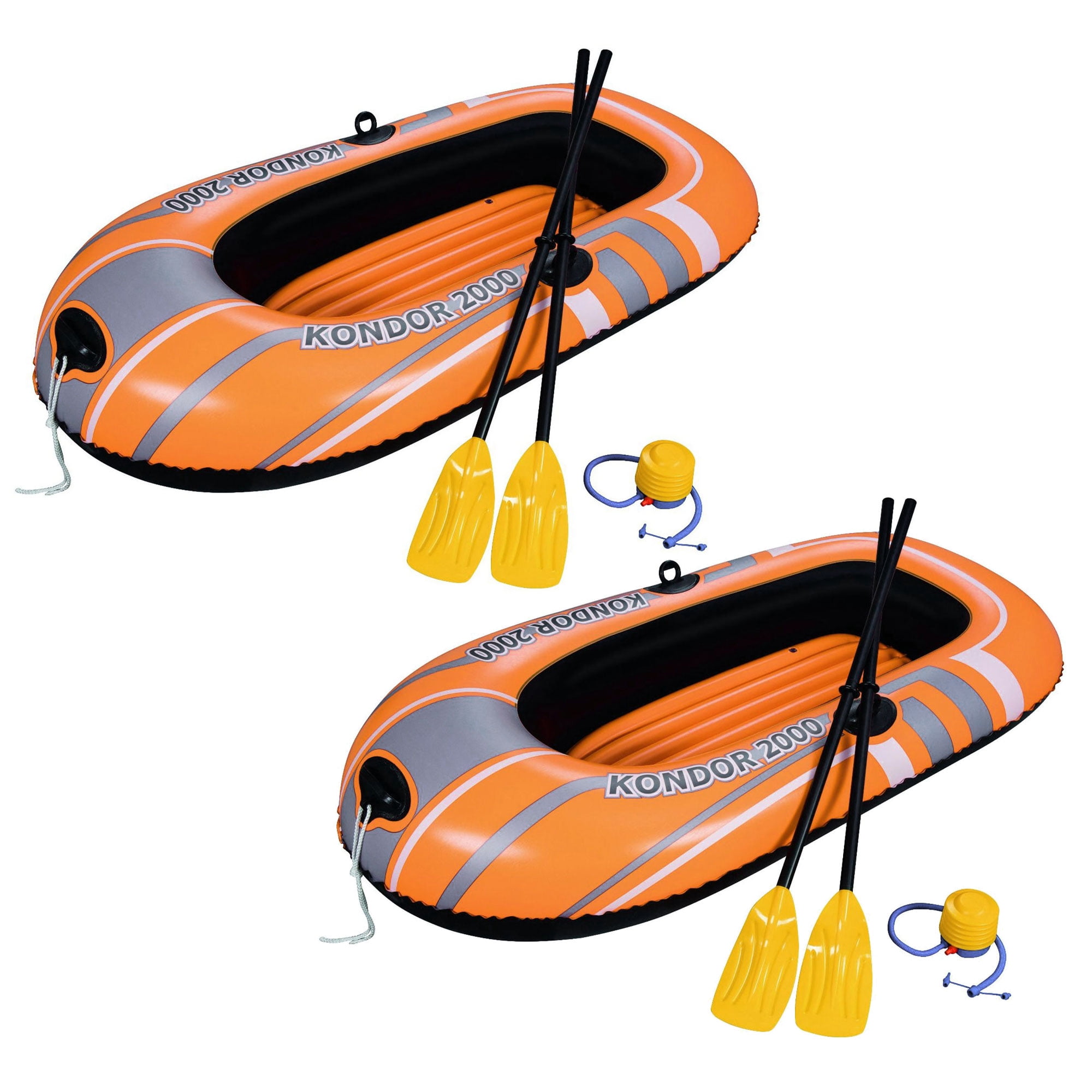 Inflatable Raft Set with Oars and Pump (2 Pack)