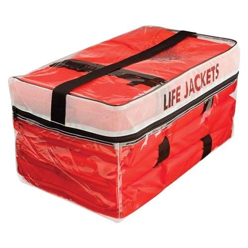 Kent Clear Storage Bag with 4 Type II Life Jackets for Rafting & Kayaking