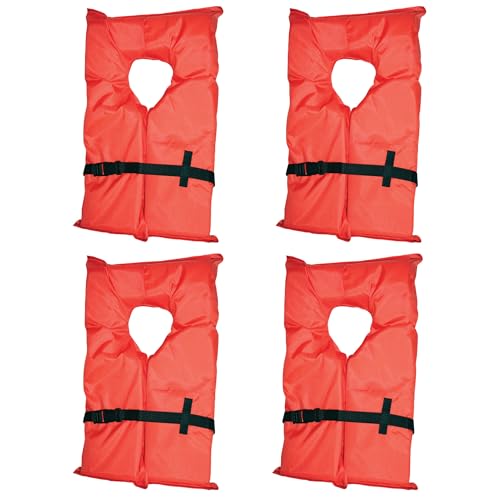 Kent Clear Storage Bag with 4 Type II Life Jackets for Rafting & Kayaking