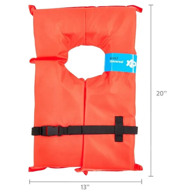 Orange Adult USCG Approved Life Jacket PFD Buoyancy
