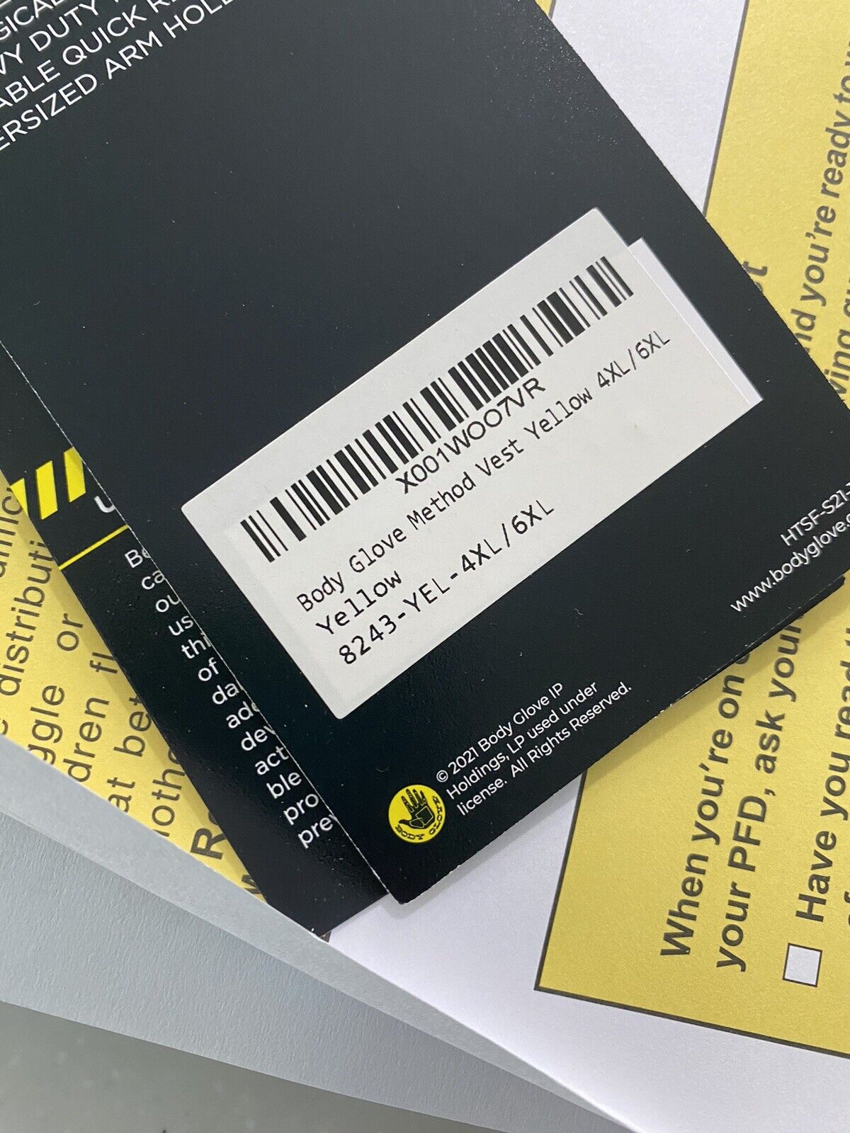 Body Glove Method Men's Life Vest - Black/Yellow