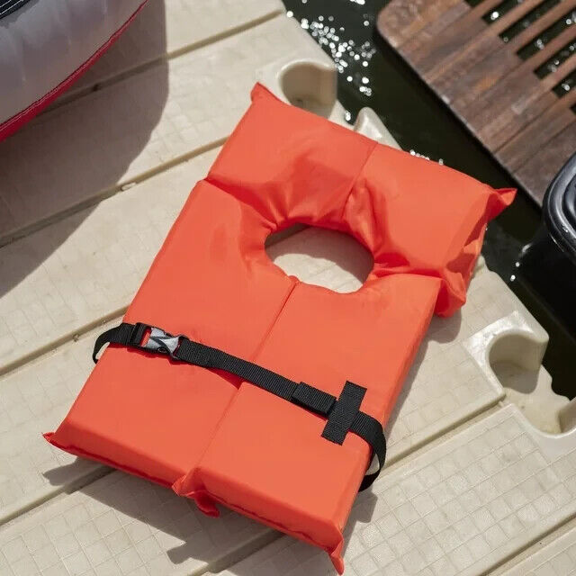 Orange Adult USCG Approved Life Jacket PFD Buoyancy