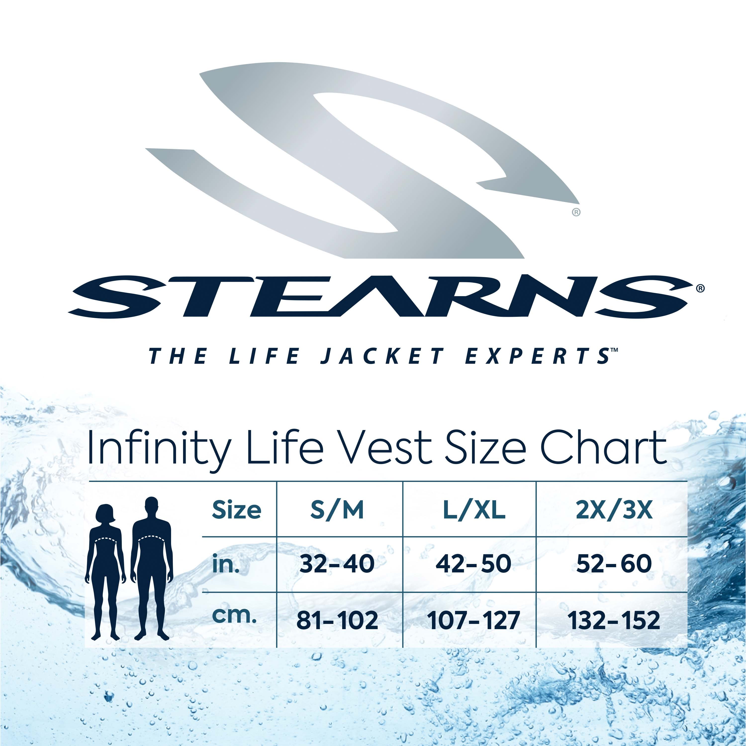 Stearns Infinity Series Adult Life Jacket, L/XL, Unisex