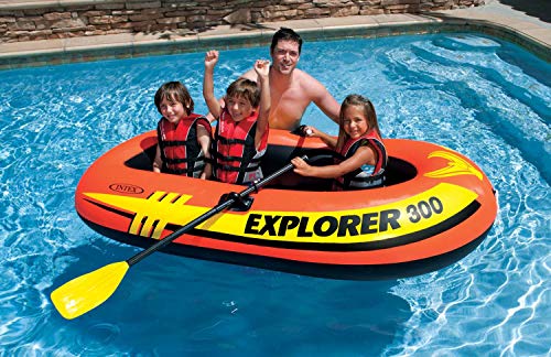 Intex Explorer 300 Fishing Raft Boat Bundle