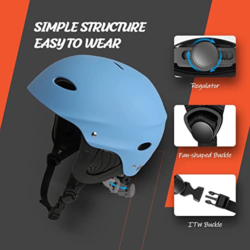 Vihir Adjustable Adult Water Sports Helmet with Ears ideal for Rafting & Kayaking