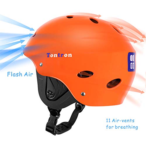 Tontron Medium Glossy Citrus Watersports Helmet for Adults