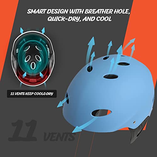 Vihir Adjustable Adult Water Sports Helmet with Ears ideal for Rafting & Kayaking