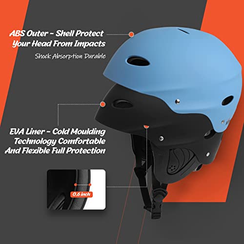 Vihir Adjustable Adult Water Sports Helmet with Ears ideal for Rafting & Kayaking