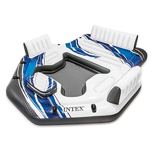 Inflatable Blue 5 Person Raft with Cooler and Backrests
