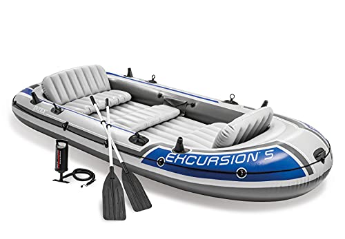 INTEX Excursion 5 Inflatable Boat Set: Deluxe Package